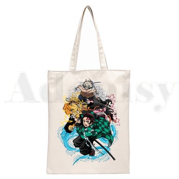 Demon Slayer Kimetsu No Yaiba Kamado Tanjirou Τσάντες Τσάντες ώμου Casual Shopping Girls Handbag Γυναικεία Κομψή τσάντα από καμβά