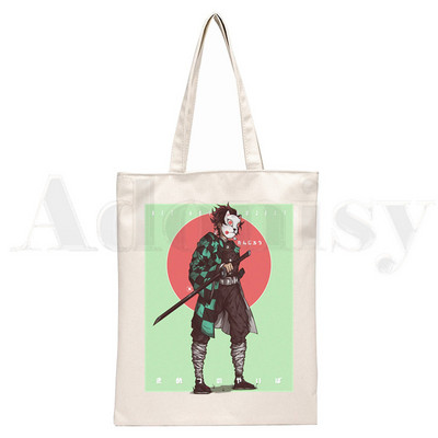 Demon Slayer Kimetsu No Yaiba Kamado Tanjirou Τσάντες Τσάντες ώμου Casual Shopping Girls Handbag Γυναικεία Κομψή τσάντα από καμβά