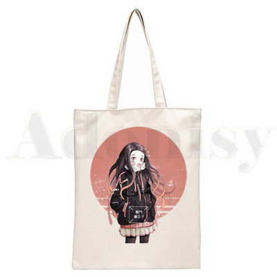 Demon Slayer Kimetsu No Yaiba Kamado Tanjirou Τσάντες Τσάντες ώμου Casual Shopping Girls Handbag Γυναικεία Κομψή τσάντα από καμβά