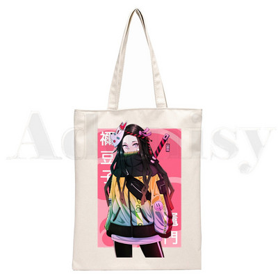 Demon Slayer Kimetsu No Yaiba Kamado Tanjirou Τσάντες Τσάντες ώμου Casual Shopping Girls Handbag Γυναικεία Κομψή τσάντα από καμβά