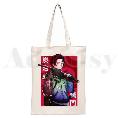 Demon Slayer Kimetsu No Yaiba Kamado Tanjirou Τσάντες Τσάντες ώμου Casual Shopping Girls Handbag Γυναικεία Κομψή τσάντα από καμβά