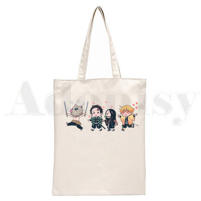 Demon Slayer Kimetsu No Yaiba Kamado Tanjirou Τσάντες Τσάντες ώμου Casual Shopping Girls Handbag Γυναικεία Κομψή τσάντα από καμβά