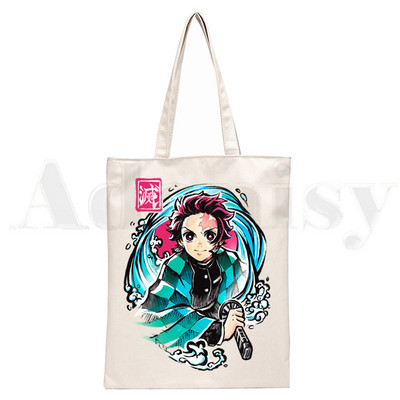 Demon Slayer Kimetsu No Yaiba Kamado Tanjirou Τσάντες Τσάντες ώμου Casual Shopping Girls Handbag Γυναικεία Κομψή τσάντα από καμβά