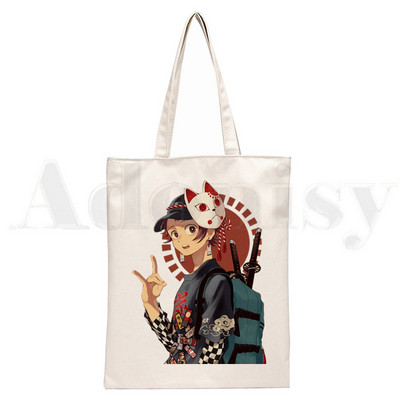 Demon Slayer Kimetsu No Yaiba Kamado Tanjirou Τσάντες Τσάντες ώμου Casual Shopping Girls Handbag Γυναικεία Κομψή τσάντα από καμβά