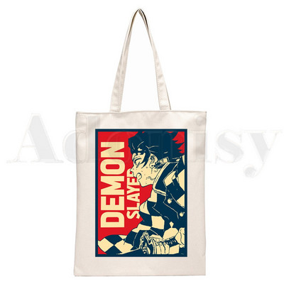 Demon Slayer Kimetsu No Yaiba Kamado Tanjirou Τσάντες Τσάντες ώμου Casual Shopping Girls Handbag Γυναικεία Κομψή τσάντα από καμβά