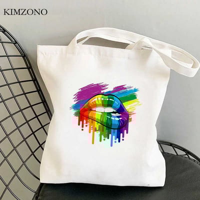Lgbt Pride Rainbow torba za kupnju za višekratnu upotrebu torba od jute torba za ručnu torbicu bolsas reutilizables bolsa compra reciclaje net sacolas