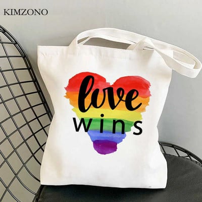 Lgbt Pride Rainbow torba za kupnju za višekratnu upotrebu torba od jute torba za ručnu torbicu bolsas reutilizables bolsa compra reciclaje net sacolas