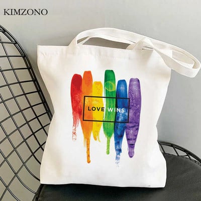 Lgbt Pride Rainbow torba za kupnju za višekratnu upotrebu torba od jute torba za ručnu torbicu bolsas reutilizables bolsa compra reciclaje net sacolas