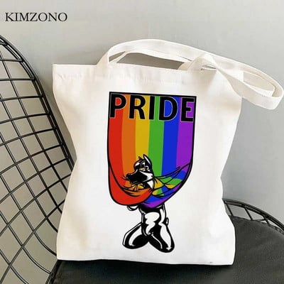 Lgbt Pride Rainbow torba za kupnju za višekratnu upotrebu torba od jute torba za ručnu torbicu bolsas reutilizables bolsa compra reciclaje net sacolas