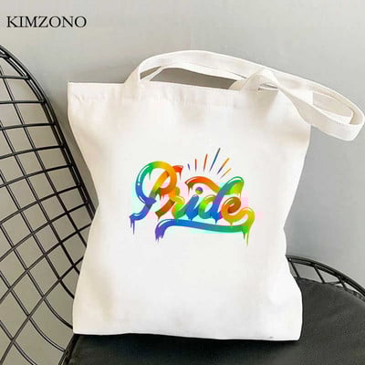 Lgbt Pride Rainbow torba za kupnju za višekratnu upotrebu torba od jute torba za ručnu torbicu bolsas reutilizables bolsa compra reciclaje net sacolas
