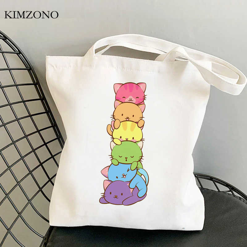 Lgbt Pride Rainbow torba za kupnju za višekratnu upotrebu torba od jute torba za ručnu torbicu bolsas reutilizables bolsa compra reciclaje net sacolas