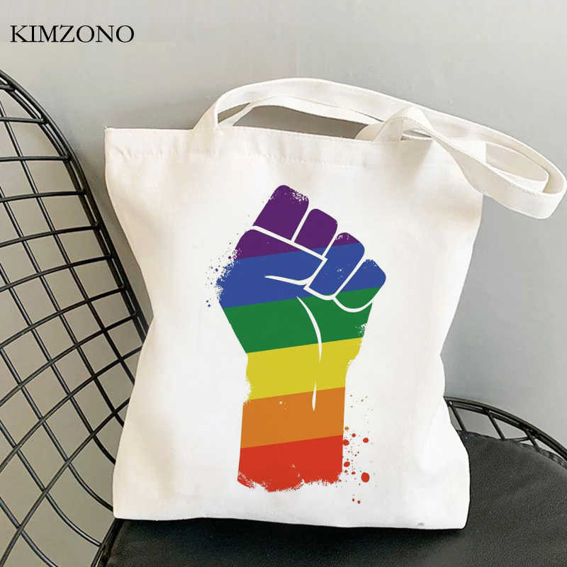 Lgbt Pride Rainbow torba za kupnju za višekratnu upotrebu torba od jute torba za ručnu torbicu bolsas reutilizables bolsa compra reciclaje net sacolas