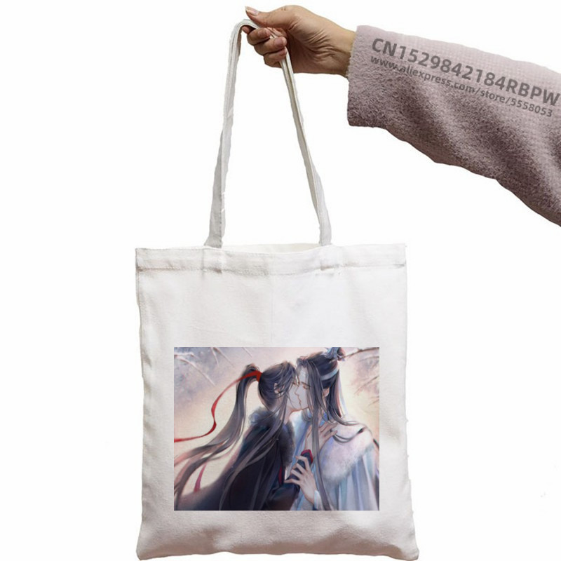 Mo Dao Zu Shi Shopping Bag Grocery Shopper Jute Bag The Untamed Lan WangJi Wei Wu Xian Tote Bag Bolsa Compra Sacolas za višekratnu upotrebu