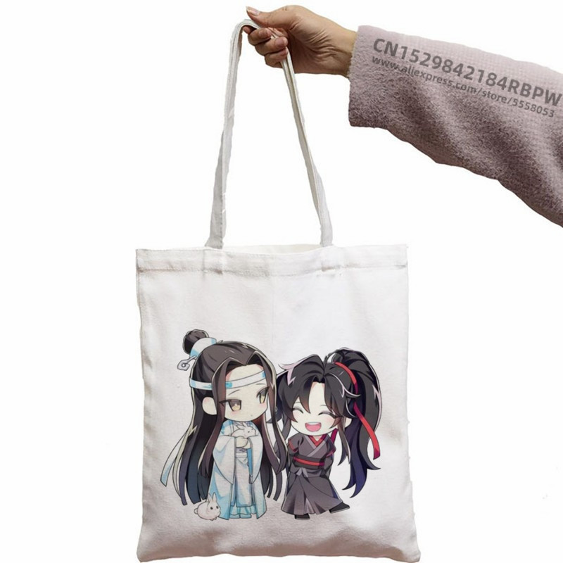 Mo Dao Zu Shi Shopping Bag Grocery Shopper Jute Bag The Untamed Lan WangJi Wei Wu Xian Tote Bag Bolsa Compra Sacolas za višekratnu upotrebu