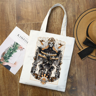 Ghost Band vállvászon táskák nagy kapacitású College Harajuku Ghost BC kézitáska női táska bevásárlótáska