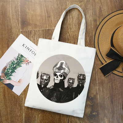 Ghost Band vállvászon táskák nagy kapacitású College Harajuku Ghost BC kézitáska női táska bevásárlótáska