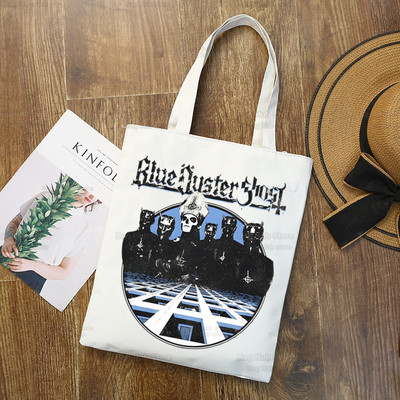 Ghost Band vállvászon táskák nagy kapacitású College Harajuku Ghost BC kézitáska női táska bevásárlótáska