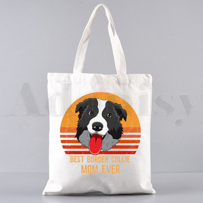 Border Collie Dog Cartoon Funny Kawaii Art Print Τσάντες Τσάντες ώμου Casual Shopping Girls Handbag Γυναικεία Κομψή τσάντα από καμβά