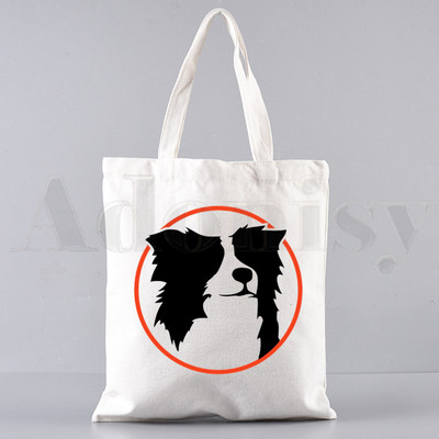 Border Collie Dog Cartoon Funny Kawaii Art Print Τσάντες Τσάντες ώμου Casual Shopping Girls Handbag Γυναικεία Κομψή τσάντα από καμβά