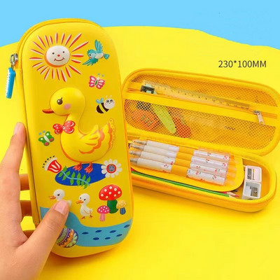 3D EVA pieštukų dėklas mielas Kanceliarinių prekių dėžutė animacinių filmų gyvūnai Pieštukų dėžutė vaikams rašiklio dėklas didelis rašiklio krepšys Mokyklinių reikmenų laikymo krepšys