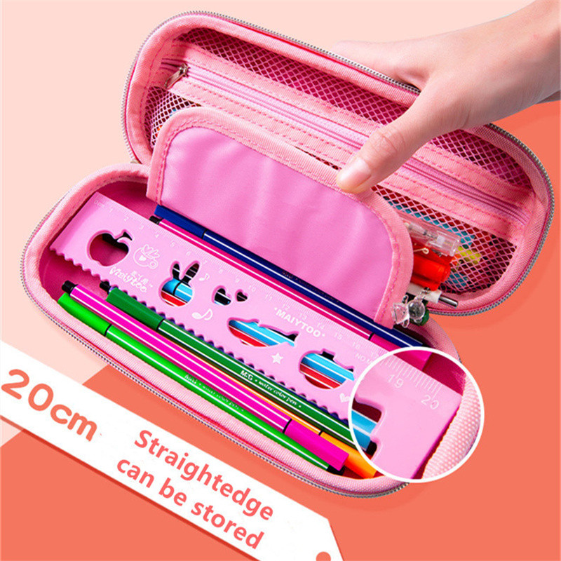 3D EVA pieštukų dėklas mielas Kanceliarinių prekių dėžutė animacinių filmų gyvūnai Pieštukų dėžutė vaikams rašiklio dėklas didelis rašiklio krepšys Mokyklinių reikmenų laikymo krepšys