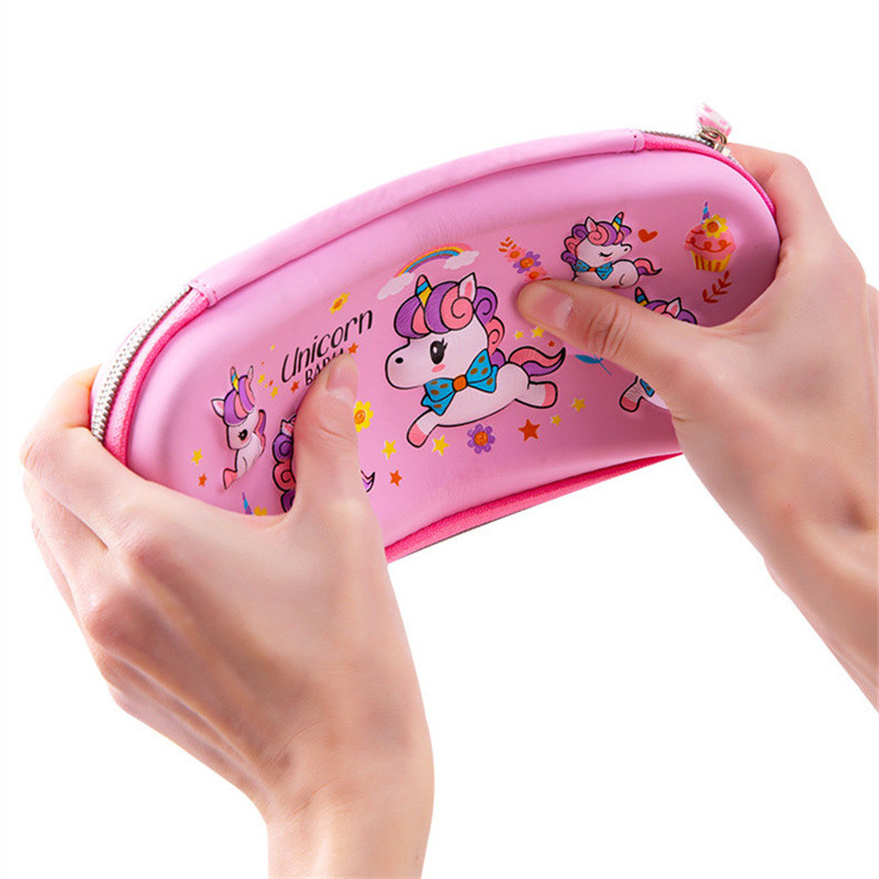 3D EVA pieštukų dėklas mielas Kanceliarinių prekių dėžutė animacinių filmų gyvūnai Pieštukų dėžutė vaikams rašiklio dėklas didelis rašiklio krepšys Mokyklinių reikmenų laikymo krepšys