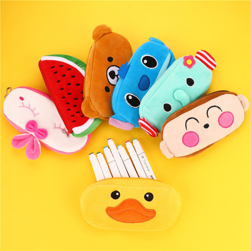 Kawaii zvieracie peračník, kreslený plyšový medvedík Totoro, taška na pero, krabička pre deti, darčeková taška na kozmetické písacie potreby, školské potreby 04819