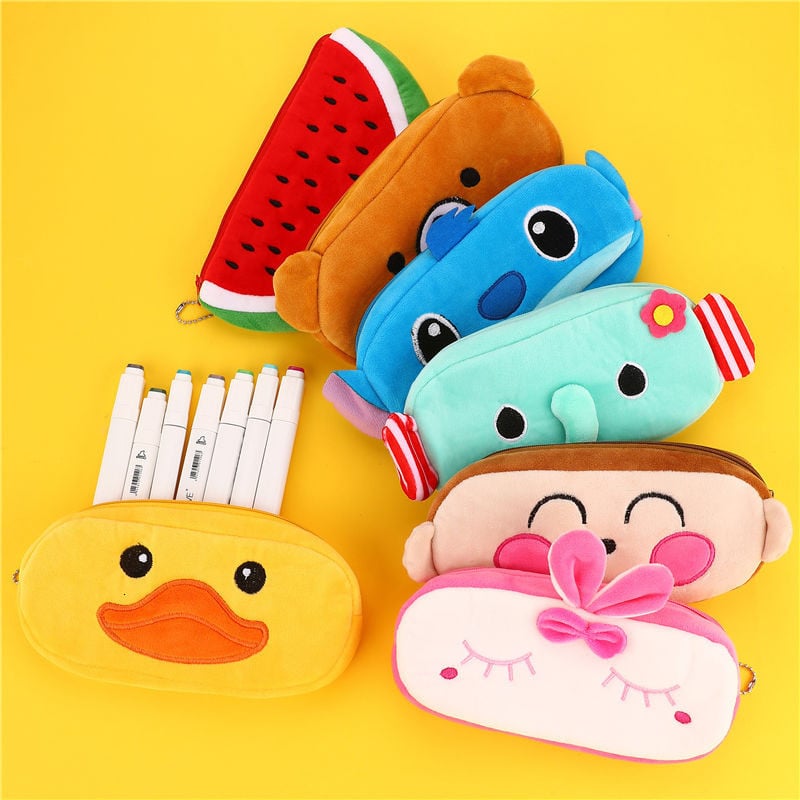 Kawaii zvieracie peračník, kreslený plyšový medvedík Totoro, taška na pero, krabička pre deti, darčeková taška na kozmetické písacie potreby, školské potreby 04819