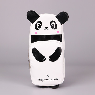 1 bucată nou Kawaii pisică panda și iepure geantă de creion cu fermoar din piele PU husă de creion impermeabilă geantă de depozitare articole de papetărie cadou pentru copii