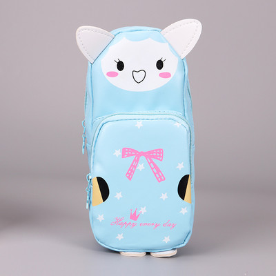 1 bucată nou Kawaii pisică panda și iepure geantă de creion cu fermoar din piele PU husă de creion impermeabilă geantă de depozitare articole de papetărie cadou pentru copii