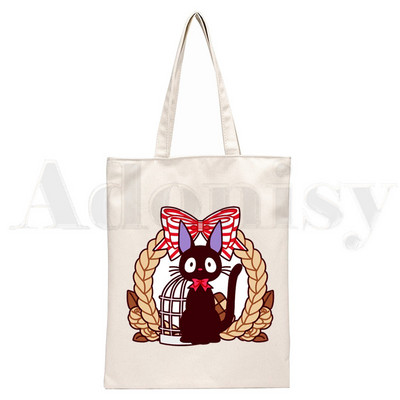 Kiki's Delivery Gigi Black Cat Anime Genți de mână Genți de umăr Genți de umăr pentru cumpărături casual Geanta de mână pentru femei Geantă elegantă din pânză
