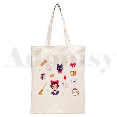 Kiki's Delivery Gigi Black Cat Anime Genți de mână Genți de umăr Genți de umăr pentru cumpărături casual Geanta de mână pentru femei Geantă elegantă din pânză