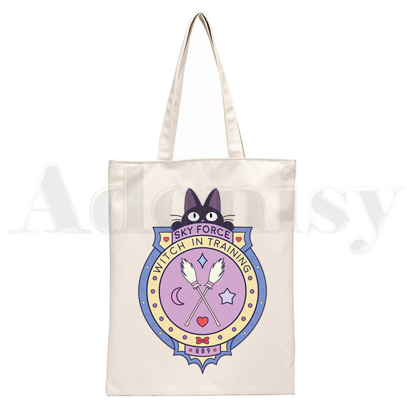 Kiki's Delivery Gigi Black Cat Anime Genți de mână Genți de umăr Genți de umăr pentru cumpărături casual Geanta de mână pentru femei Geantă elegantă din pânză