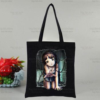 Аниме Сериални Експерименти Lain Shopping Canvas Bag Female Girl Tote Eco Harajuku Shopper Iwakura Manga Чанти за рамо, Drop Ship