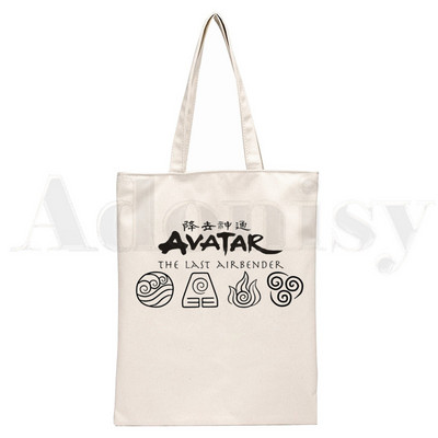 Avatar The Last Airbender Aang Appa Anime Badass Ručne torbe Torbe na rame Ležerna kupnja Ručna torba za djevojke Ženska elegantna platnena torba