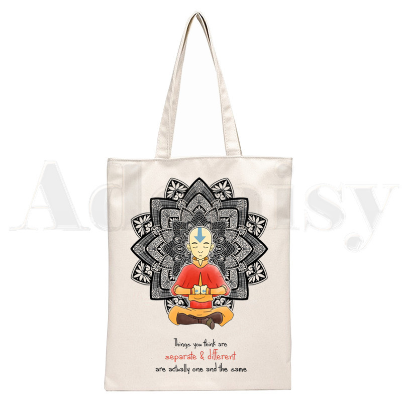 Avatar The Last Airbender Aang Appa Anime Badass Ručne torbe Torbe na rame Ležerna kupnja Ručna torba za djevojke Ženska elegantna platnena torba