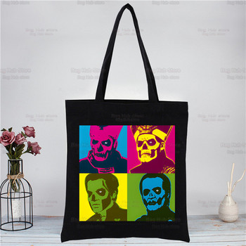 Ghost Band Черни дамски чанти Canvas Tote Ghost BC Пазарски чанти Многократна пазарска чанта Еко сгъваема