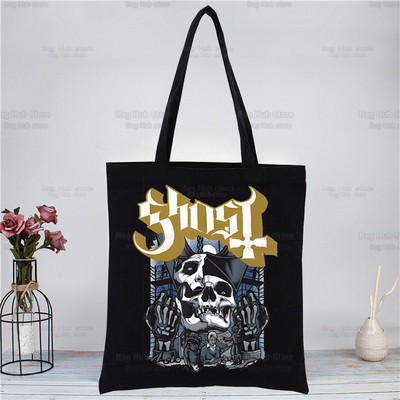 Ghost Band Crne ženske ručne torbe Platnena torba Ghost BC Torbe za kupnju Višekratna torba za kupnju Eko sklopiva