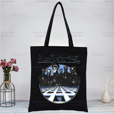 Ghost Band Black Moteriškos rankinės Drobės Tote Ghost BC Pirkinių krepšiai Daugkartinis pirkinių krepšys Eco sulankstomas