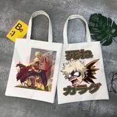Boku No Anime My Hero Academia Bakugou Katsuki Graphic Cartoon Print Shopping Bags Djevojačka moda Casual Pacakge Ručna torba