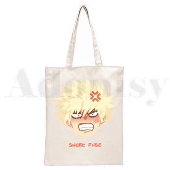 Boku No Anime My Hero Academia Bakugou Katsuki Graphic Cartoon Print Shopping Bags Girls Fashion Casual Pacakge Ръчна чанта