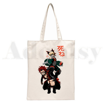 Boku No Anime My Hero Academia Bakugou Katsuki Graphic Cartoon Print Shopping Bags Djevojačka moda Casual Pacakge Ručna torba