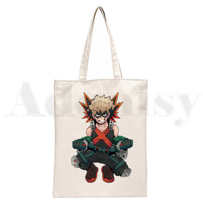 Boku No Anime My Hero Academia Bakugou Katsuki Graphic Cartoon Print Shopping Bags Djevojačka moda Casual Pacakge Ručna torba