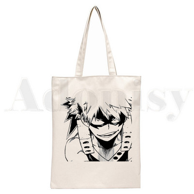 Boku No Anime My Hero Academia Bakugou Katsuki Graphic Cartoon Print Shopping Bags Djevojačka moda Casual Pacakge Ručna torba