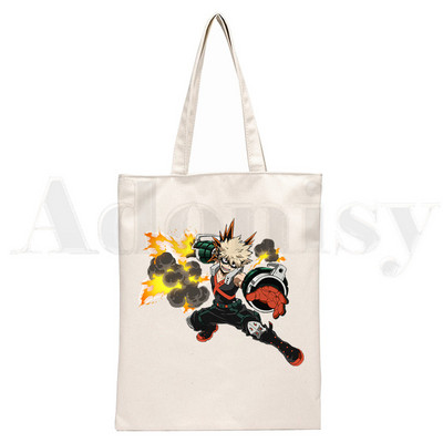 Boku No Anime My Hero Academia Bakugou Katsuki Graphic Cartoon Print Shopping Bags Djevojačka moda Casual Pacakge Ručna torba