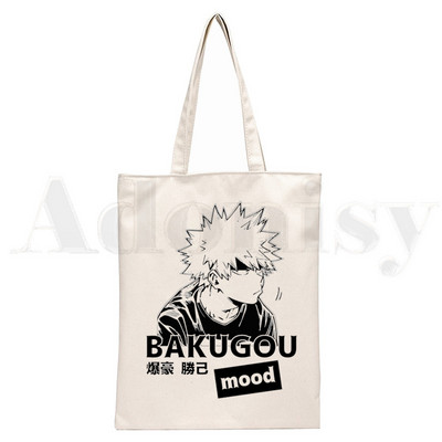 Boku No Anime My Hero Academia Bakugou Katsuki Graphic Cartoon Print Shopping Bags Djevojačka moda Casual Pacakge Ručna torba