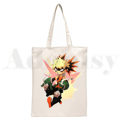 Boku No Anime My Hero Academia Bakugou Katsuki Graphic Cartoon Print Shopping Bags Djevojačka moda Casual Pacakge Ručna torba