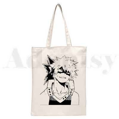 Boku No Anime My Hero Academia Bakugou Katsuki Graphic Cartoon Print Shopping Bags Djevojačka moda Casual Pacakge Ručna torba