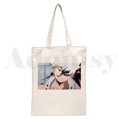 Boku No Anime My Hero Academia Bakugou Katsuki Graphic Cartoon Print Shopping Bags Djevojačka moda Casual Pacakge Ručna torba