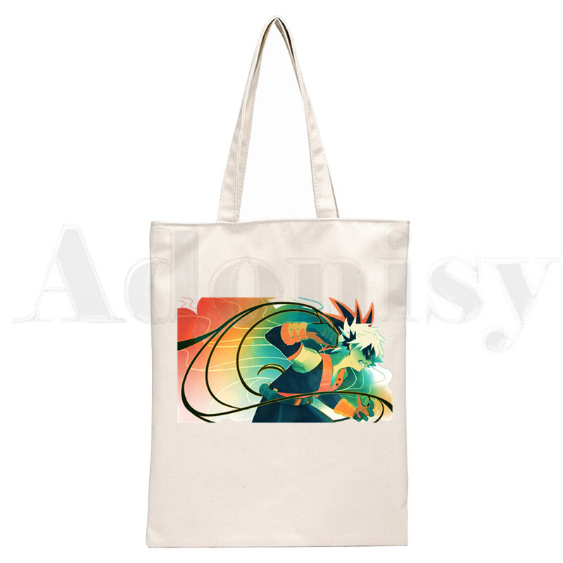 Boku No Anime My Hero Academia Bakugou Katsuki Graphic Cartoon Print Shopping Bags Djevojačka moda Casual Pacakge Ručna torba